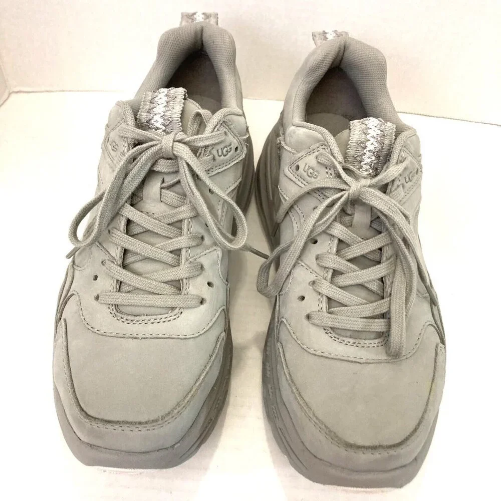UGG CA805‎ Nubuck Leather Sneakers Women's Size 10 Gray Goat Shoes